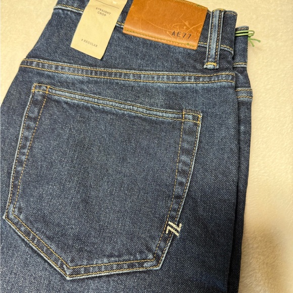 American Eagle Outfitters Straight Crop Dark Blue Women's Jeans - Picture 6 of 11